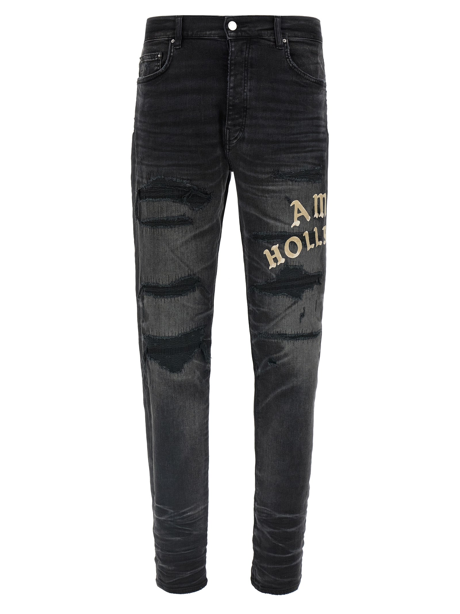 Amiri Kids boys' black jeans with AMIRI logo patch Offer Price