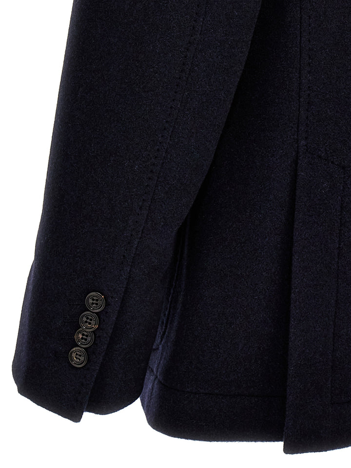 Single-Breasted Cashmere Jacket Giacche Blu