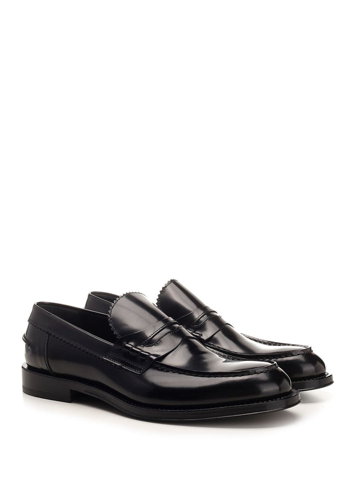 Corvari Brushed Leather Penny Loafer Mocassini - Nero | 2ced8a468e1c54a580bbbf05a52a8e72cdd07919