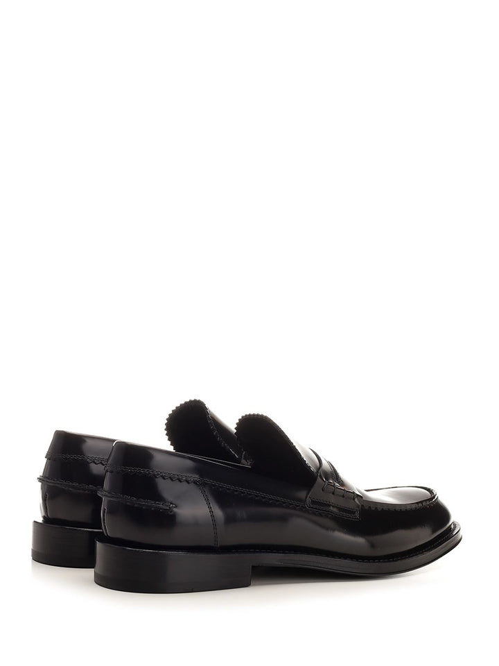 Corvari Brushed Leather Penny Loafer Mocassini - Nero | ef77db72899d26c46bbbea181a42983ed533a40b