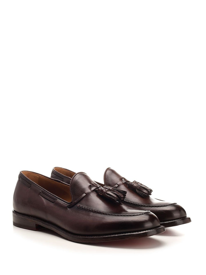 Corvari Leather Loafer With Tassels Lace-Up Shoes - Marrone | dedb15eac4d7b419001e86f96c332b3e7c156a58