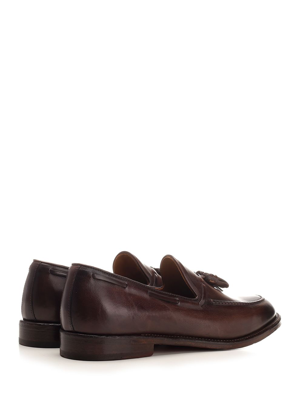 Corvari Leather Loafer With Tassels Lace-Up Shoes - Marrone | 854d6c5450eedf65cc6049fbdd788b21b76673d9