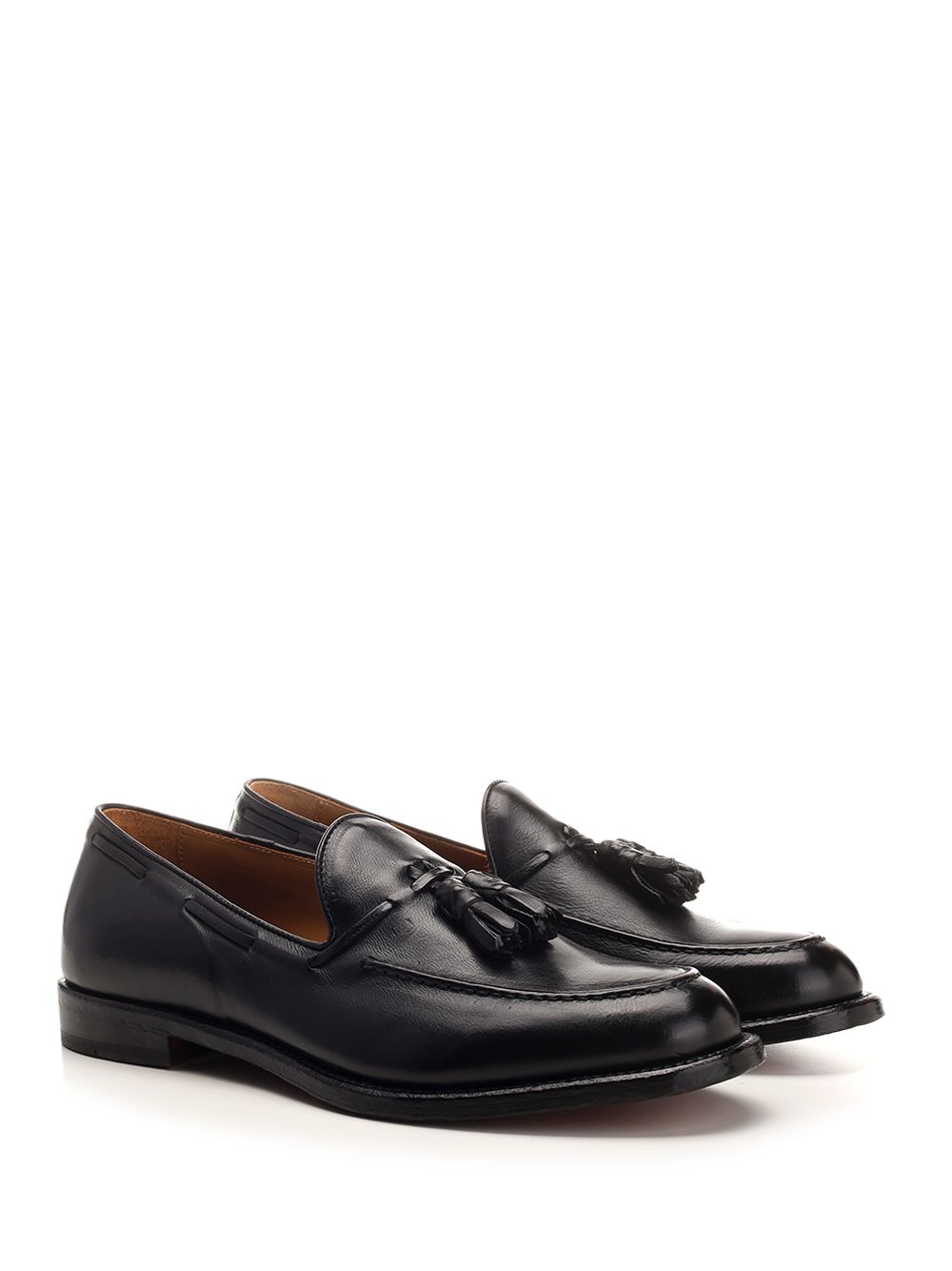 Corvari Leather Loafer With Tassels Mocassini - Nero | bbcdb91da53c93cc4194e706e9108f439ff1635f