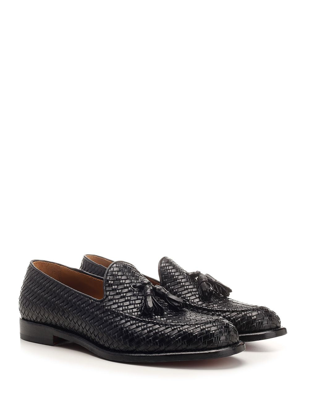 Corvari Loafer With Tassels In Woven Leather Mocassini - Nero | 0a0d1cfcb9c870dd5cae8a6c98fa06b910e5615a