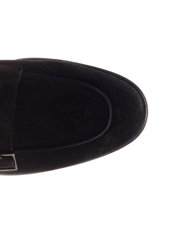 Corvari Double Buckle Suede Loafer Mocassini - Nero | c6a415d7e0f81480ee793e0f38e2e5e67b1a1114