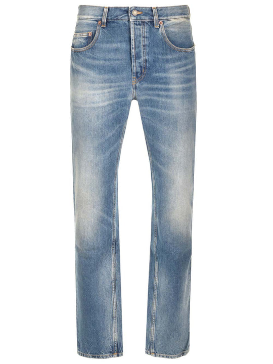 Straight Leg Jeans Blu