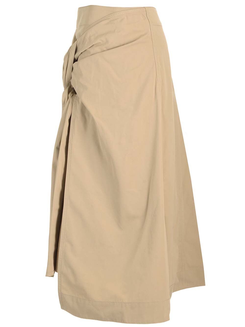 Bottega Veneta Compact Cotton Midi Skirt Gonne - Beige | 0cb103adebe8506cea5ae707e100c9284a8c3a83