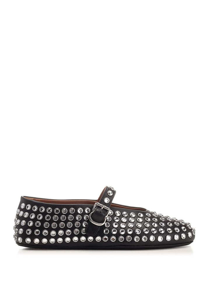 AlaÏA Rhinestone Mesh Ballerina Scarpe basse - Bianco | d702461459092577a873dbbc7a3ba43f9bca287d