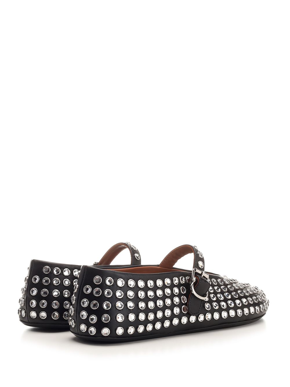 AlaÏA Rhinestone Mesh Ballerina Scarpe basse - Bianco | f67e97fc5d79de920013cec138ba98fa2e6ea69e