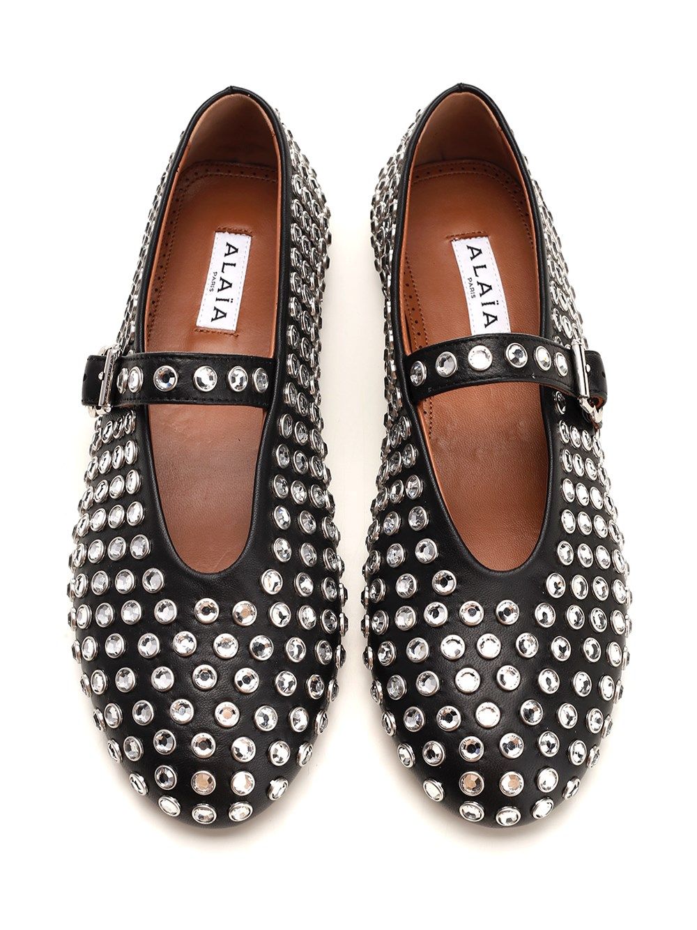 AlaÏA Rhinestone Mesh Ballerina Scarpe basse - Bianco | bb0ff8680a604c60796e2a1631b13c57f1fa380f