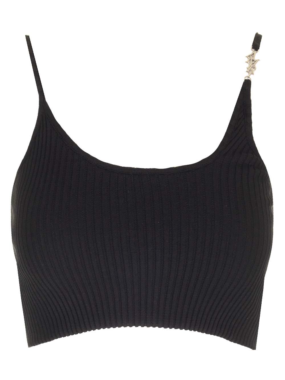 Amiri Ribbed Cotton Crop Top Top - Nero | 38298589573433af25838746809e8d272f06ec83