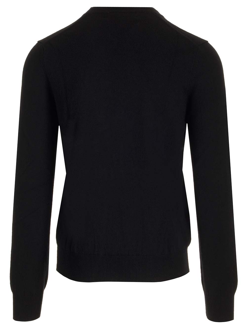 Comme Des Garcons Play V-Neck Wool Sweater Knitwear - Nero | 1c0cce449e4c044d8d2964c842ce2f47ff0aa9bb