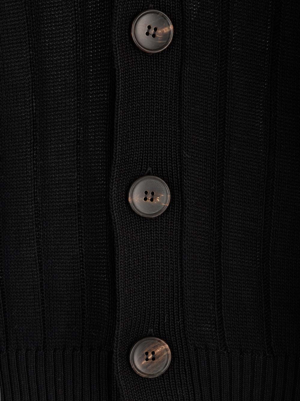 Al Duca D'Aosta Black Cotton Cardigan Knitwear - Nero | 324a327839b5c8ec645c0cfe04dae26dc0979d29