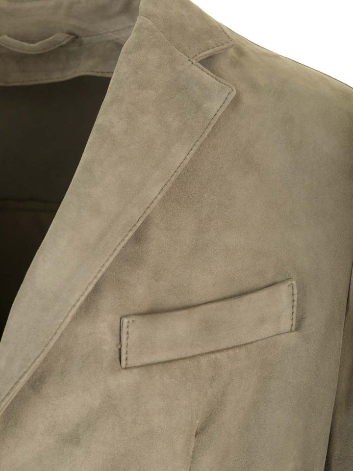 Al Duca D'Aosta 1902 Suede Blazer Giacche - Verde | bad7aed3b329fdfa98d0397213d1b2f2fb5687e4