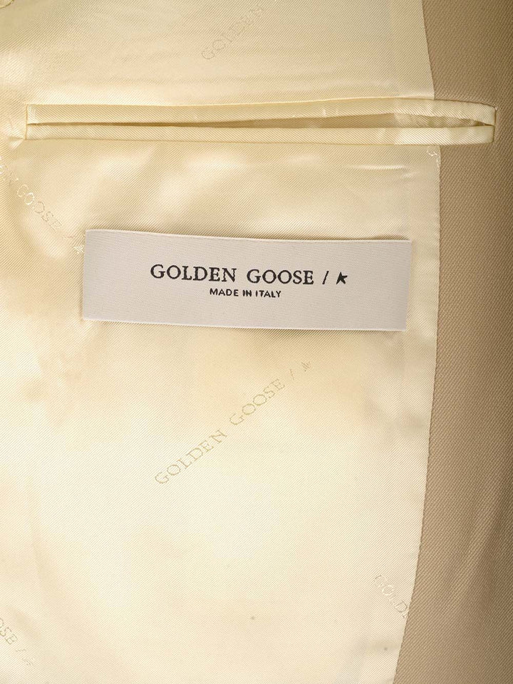 Golden Goose Deluxe Brand Double-Breasted Wool Blazer Giacche - Beige | 8b87e6a00553a4ed25900193ba320fe203737909
