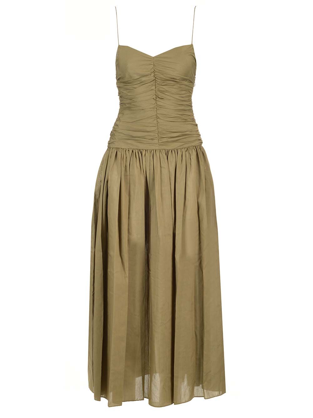 Matteau Gathered Drop Waist Dress Abiti - Verde | 266b3da9aa7e467e4faa36f61a292816f0be6028