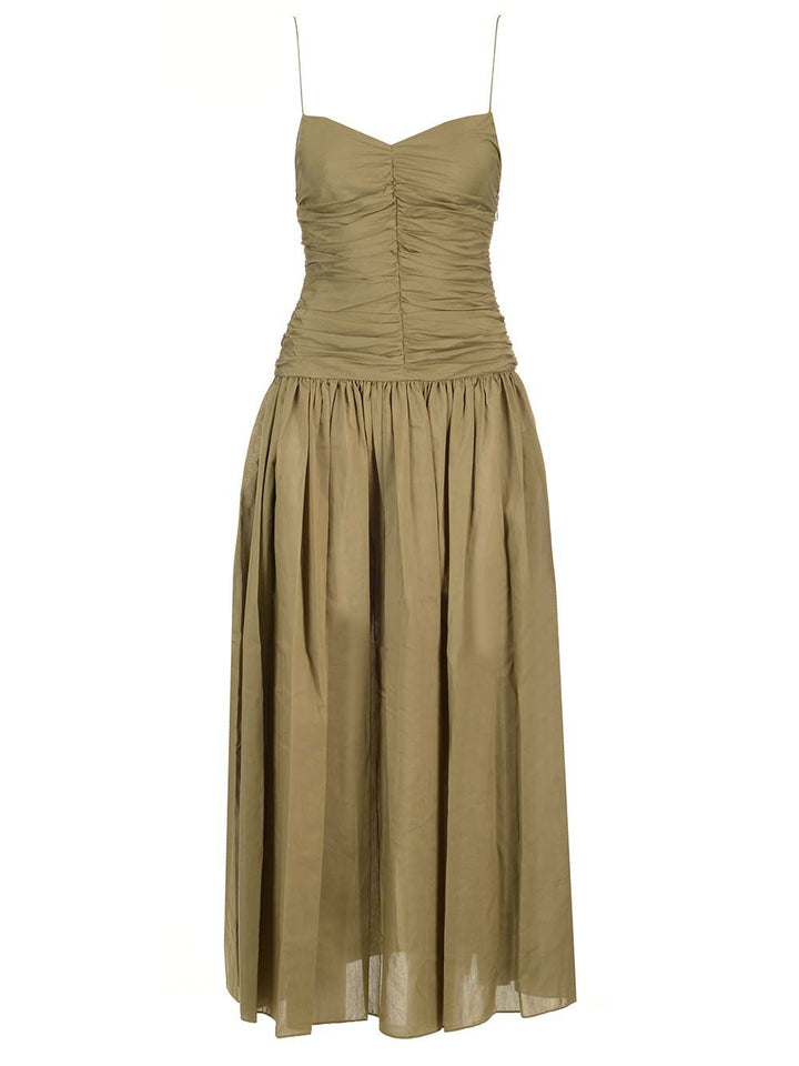 Matteau Gathered Drop Waist Dress Abiti - Verde | 266b3da9aa7e467e4faa36f61a292816f0be6028