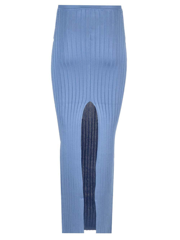 Marni Long Celestial Ribbed Skirt Gonne - Blu | d29cecb34cc4179d542bea376d0a17c4b398ba26