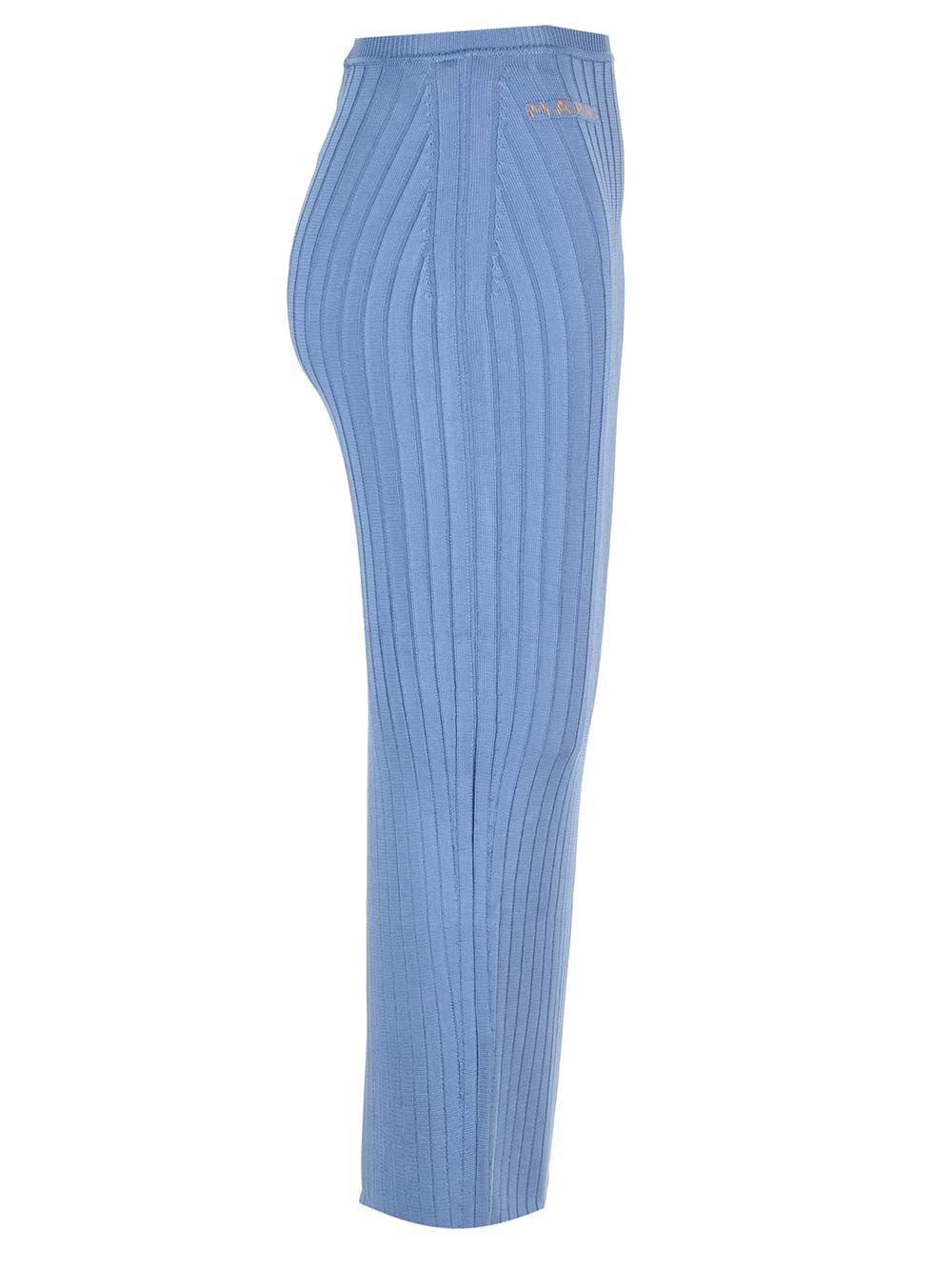 Marni Long Celestial Ribbed Skirt Gonne - Blu | 80ff6653ddb9879da95a9a325196da88c32a51cb