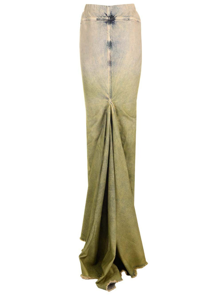 Moncler X Rick Owens Denim Mermaid Skirt Gonne - Verde | f8de229fbdabdd9dd87143e9926bce0ae1081703