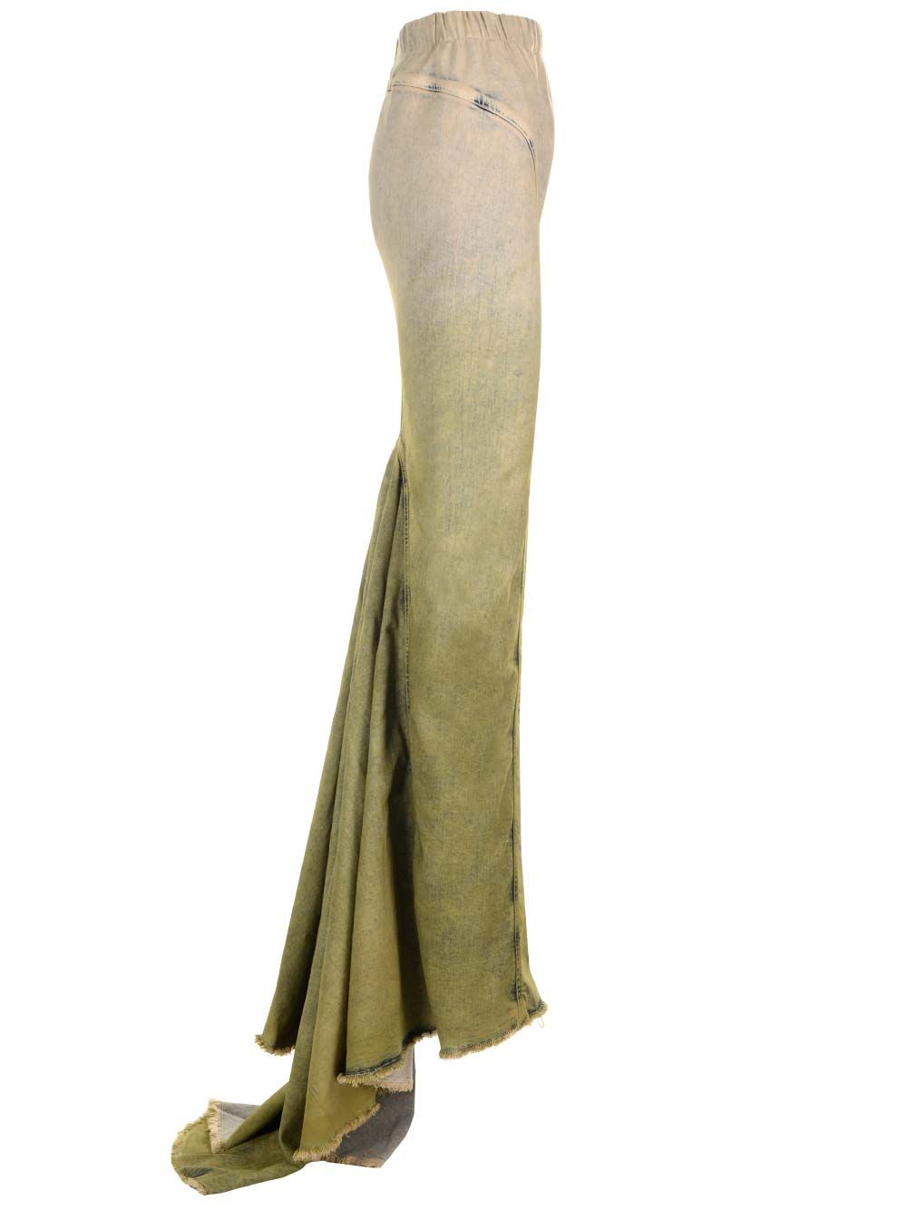 Moncler X Rick Owens Denim Mermaid Skirt Gonne - Verde | b84e816661f1fd2faa7aea3c36fdc2c039046105