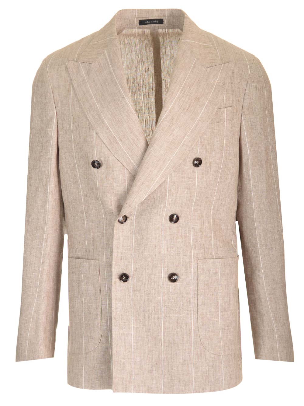 Al Duca D'Aosta Beige Pinstriped Deconstructed Jacket Giacche - Beige | a0898e2ad234597a690eb781d5eabad321d9b162