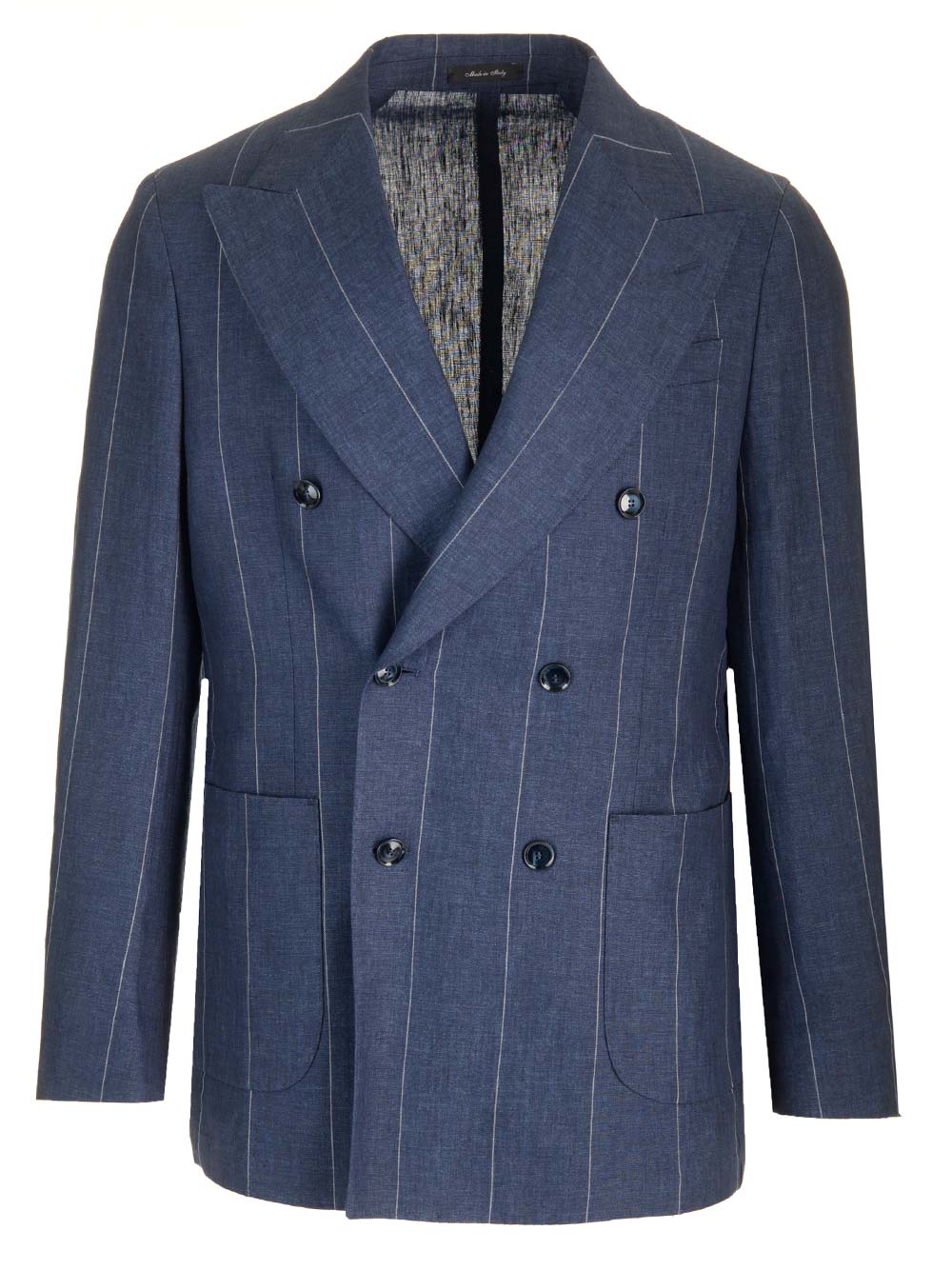 Al Duca D'Aosta Beige Pinstriped Deconstructed Jacket Giacche - Blu | eb168f13f4e0ddd99e05e60506a6f17954526f72