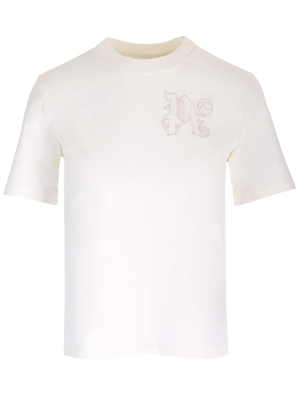 Palm Angels White  With Monogram T-Shirt - Bianco | 746dcf9eb44ebf622b91a6b90a7789528a2beab7