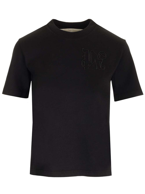 Black With Monogram T-Shirt Nero