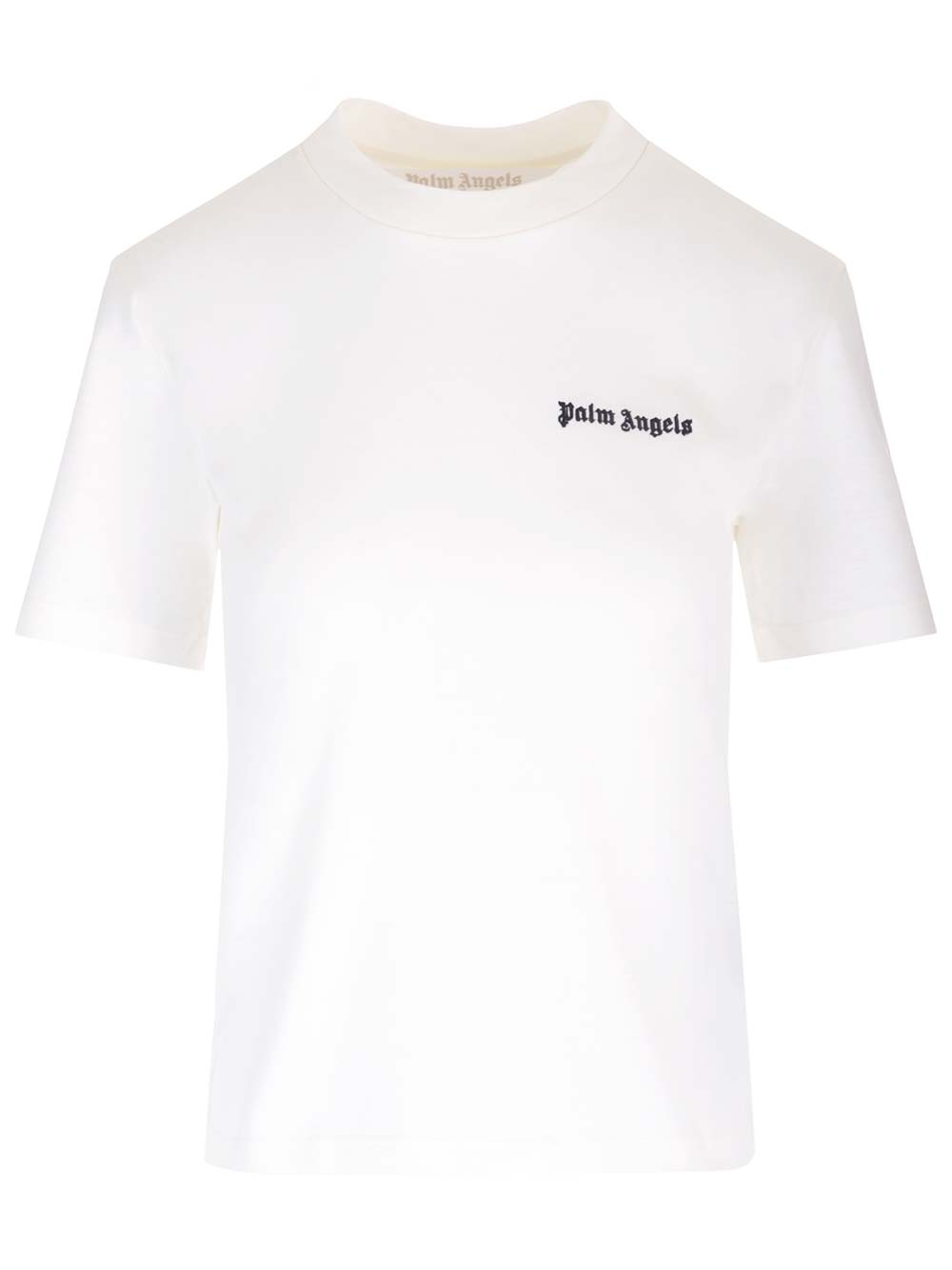 Palm Angels White  With Logo T-Shirt - Bianco | 2472c0c07ac801e4a8676b4e76903c636211d70e