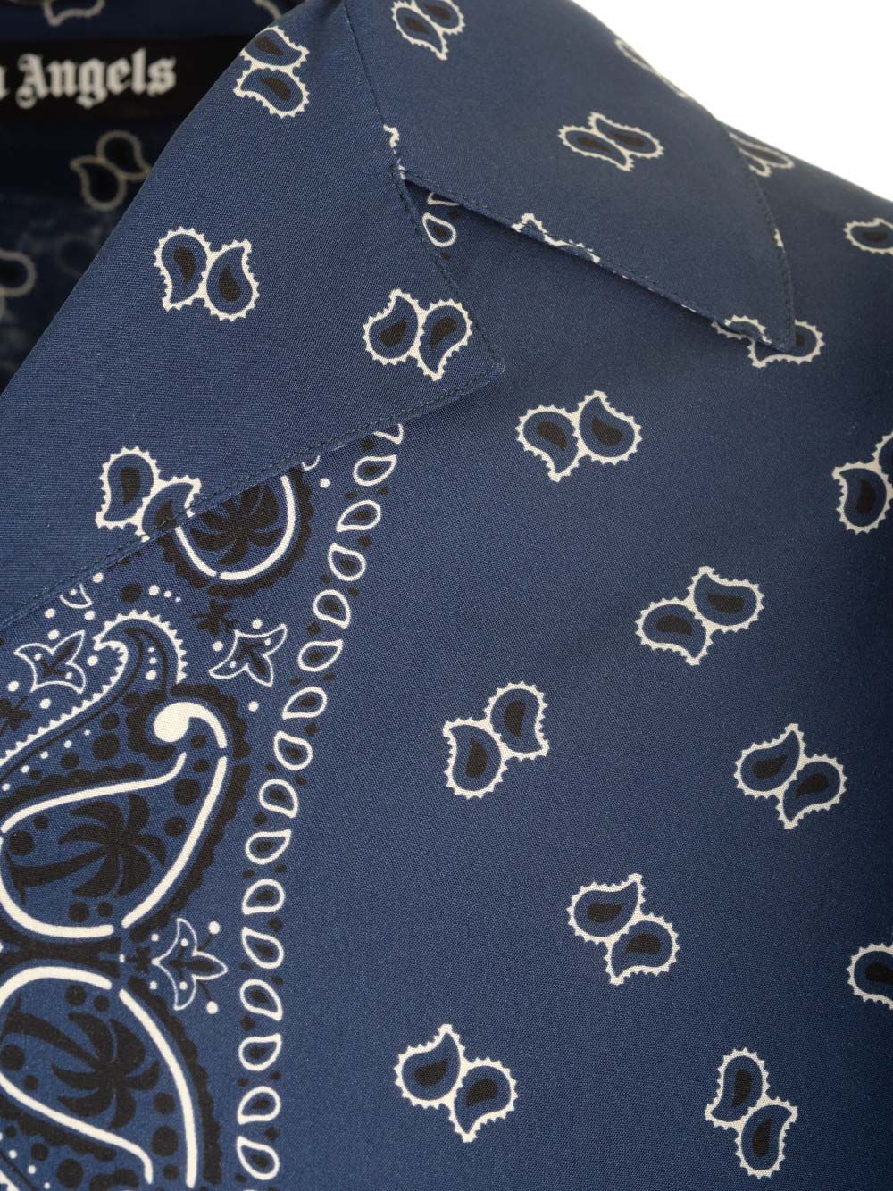 Palm Angels Paisley Print Bowling Shirt Shirts - Blu | 0a46279b995547f1731a0911225c3c2ca53af90c