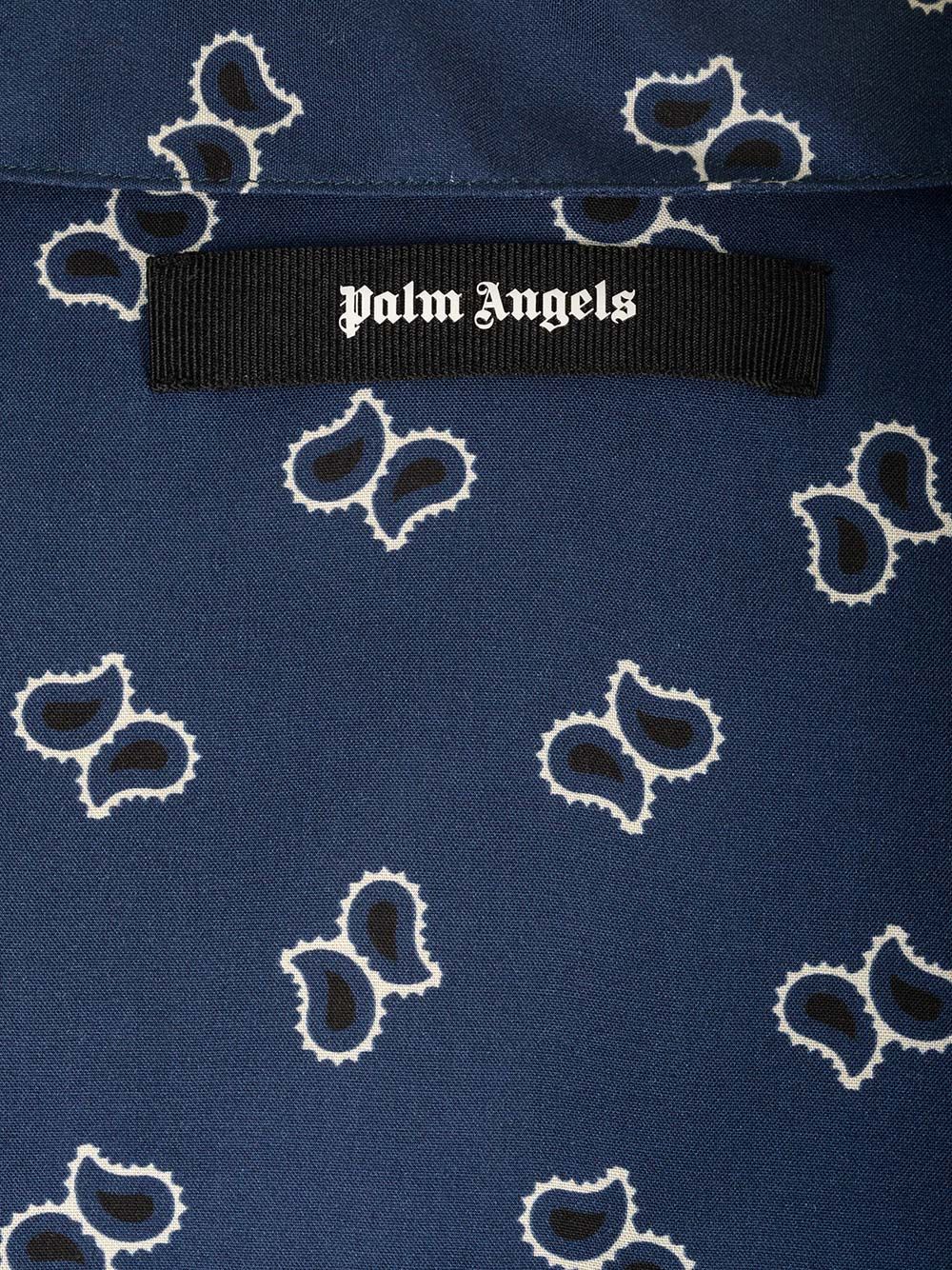 Palm Angels Paisley Print Bowling Shirt Shirts - Blu | aed39bc96ed9e883d1a332bc124902ac705d0e93