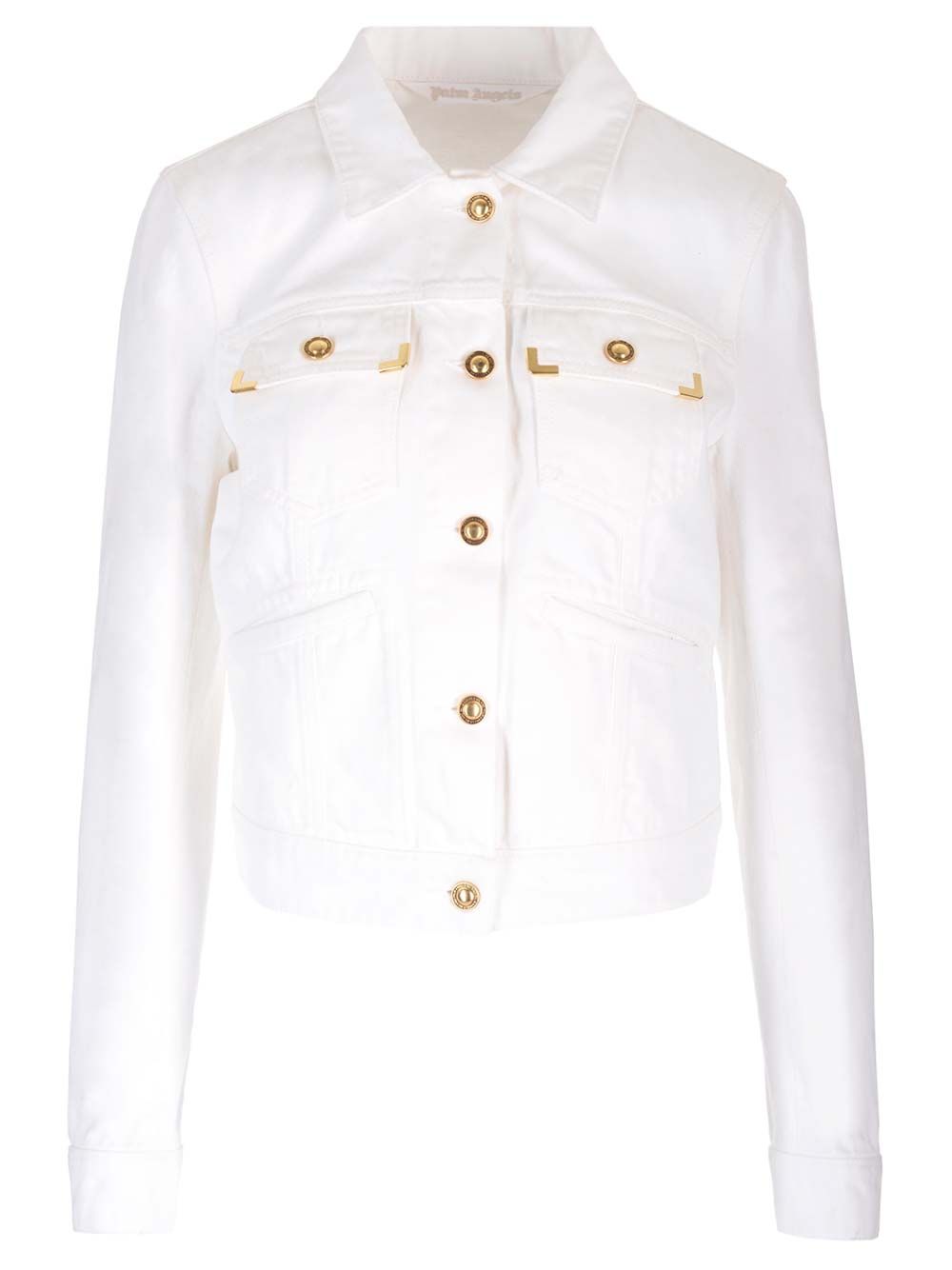 Palm Angels Cotton Denim Jacket Giacche - Bianco | c762227574bbde685d4754ada515613a98aa5a1f