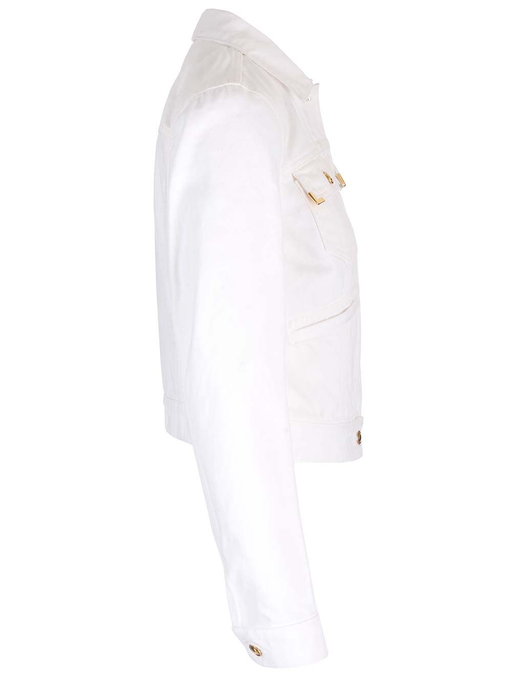 Palm Angels Cotton Denim Jacket Giacche - Bianco | 9890cf261a63180886baf329192ce490016abd2e