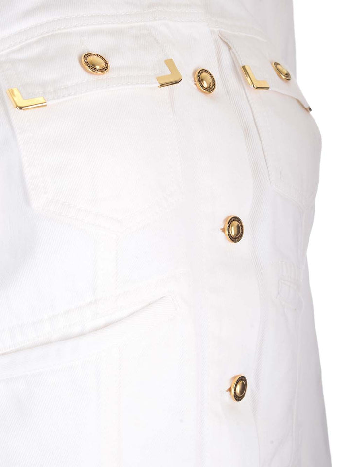 Palm Angels Cotton Denim Jacket Giacche - Bianco | 065c03ac2ba4710b8daaf0638246dec58401e11d