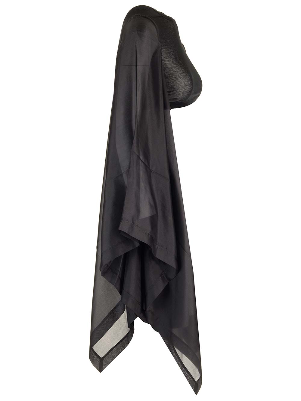 Rick Owens Black Cotton And Silk Crop Top Top - Nero | 39cacee341054b7586a0726f936b5b7161a7a883