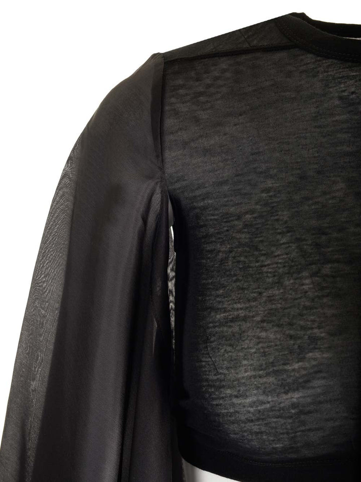 Rick Owens Black Cotton And Silk Crop Top Top - Nero | 1fa542561b67e5c6db540f917af3d33b7ebc3c6e