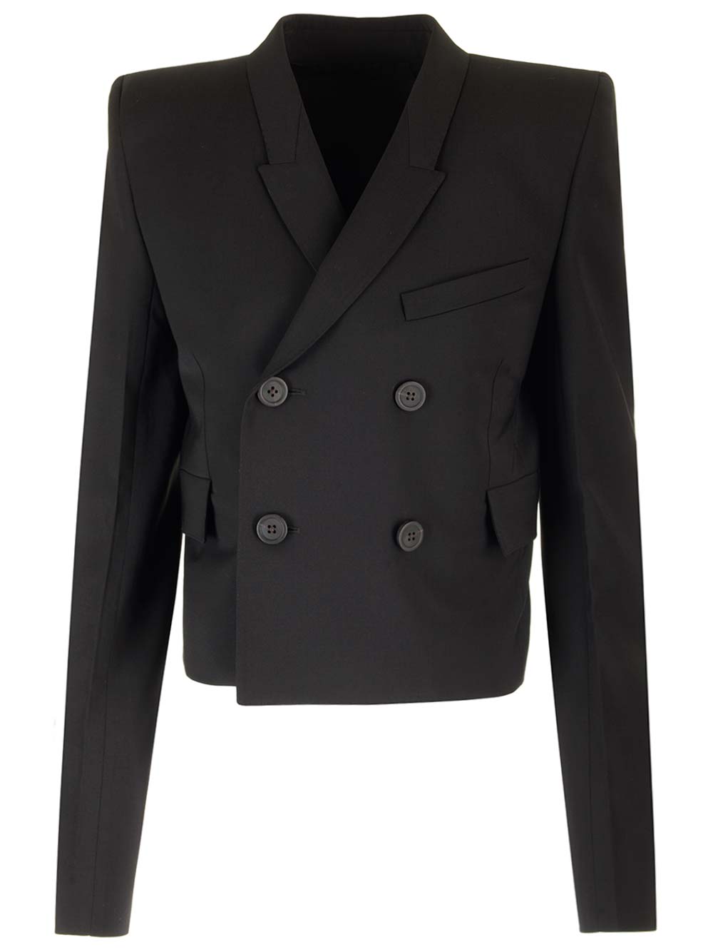 Rick Owens Cropped Wool Blazer Giacche - Nero | 26504265125fa7b8fa74cc9ef7e6104eb5eb398c