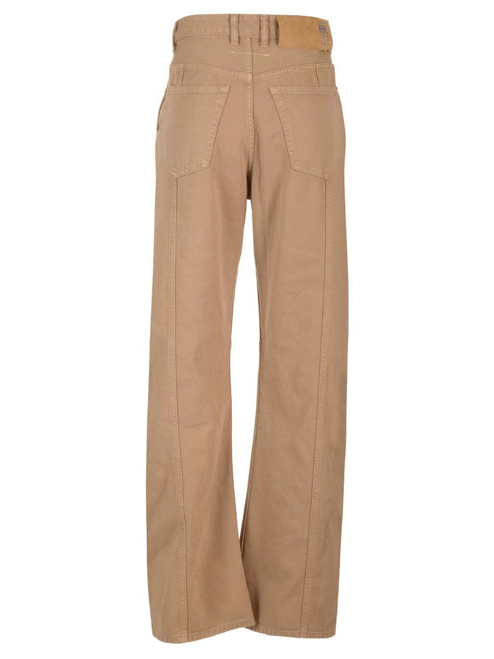 Mm6 Maison Margiela In Cotton Twill Trousers - Beige | 8fa3e428dd966d2d83d27e0344c271507cf7625e