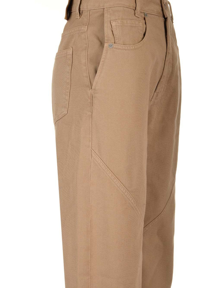 Mm6 Maison Margiela In Cotton Twill Trousers - Beige | 5479ae7ac06263fb4d191a8d9b51ac484febb8a1