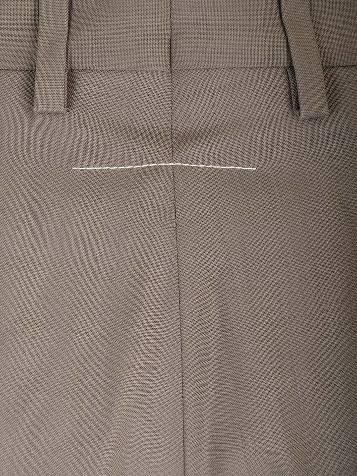 Mm6 Maison Margiela Tailored Wool Trousers - Marrone | 765bda8f66110cd96eb9f00dc2bcff67e5e0197a