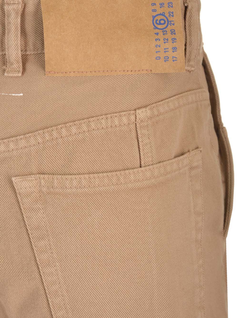 Mm6 Maison Margiela In Cotton Twill Trousers - Beige | 91c7aacd164c1f19a13941f53d12d1781f1e9525
