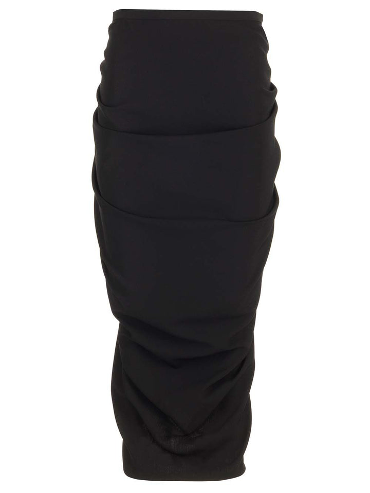 Dries Van Noten Wool Jersey Midi Skirt Gonne - Nero | 53bebabd97ff04c7d70f869d665751169b4b8c74