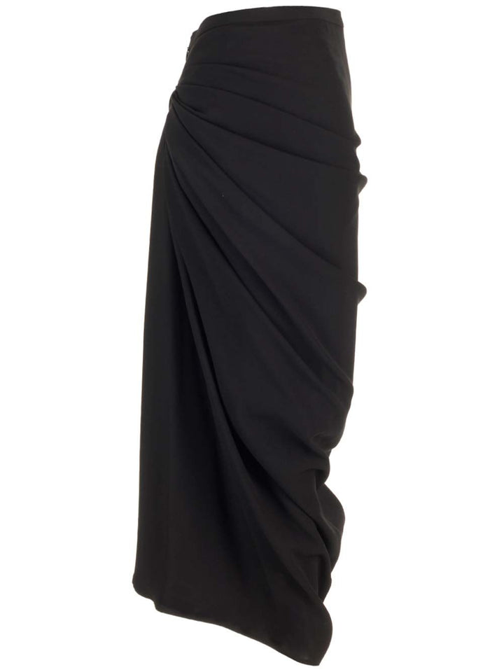 Dries Van Noten Wool Jersey Midi Skirt Gonne - Nero | 38af01a4080dc44852b3c8eaaa15686c14683341