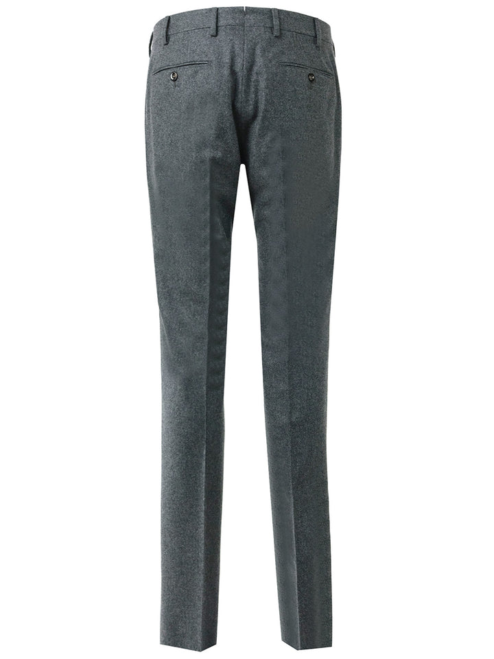 Al Duca D'Aosta Gray Flannel Formal Trousers - Grey | 65e9227c3cdc657efc19443ec0440ef7ba0a9c96