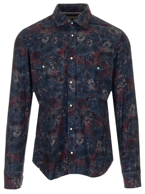 Printed Cotton Shirt Grey