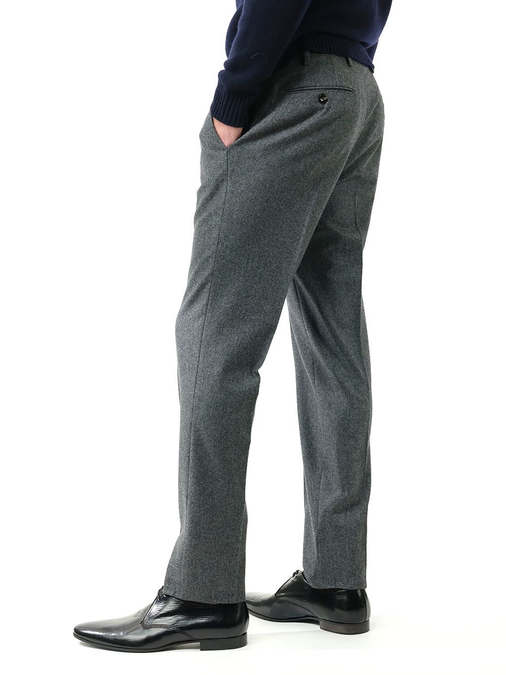 Al Duca D'Aosta Gray Flannel Formal Trousers - Grey | 7668bb727c4787a16457cb624b031b85a4b96406