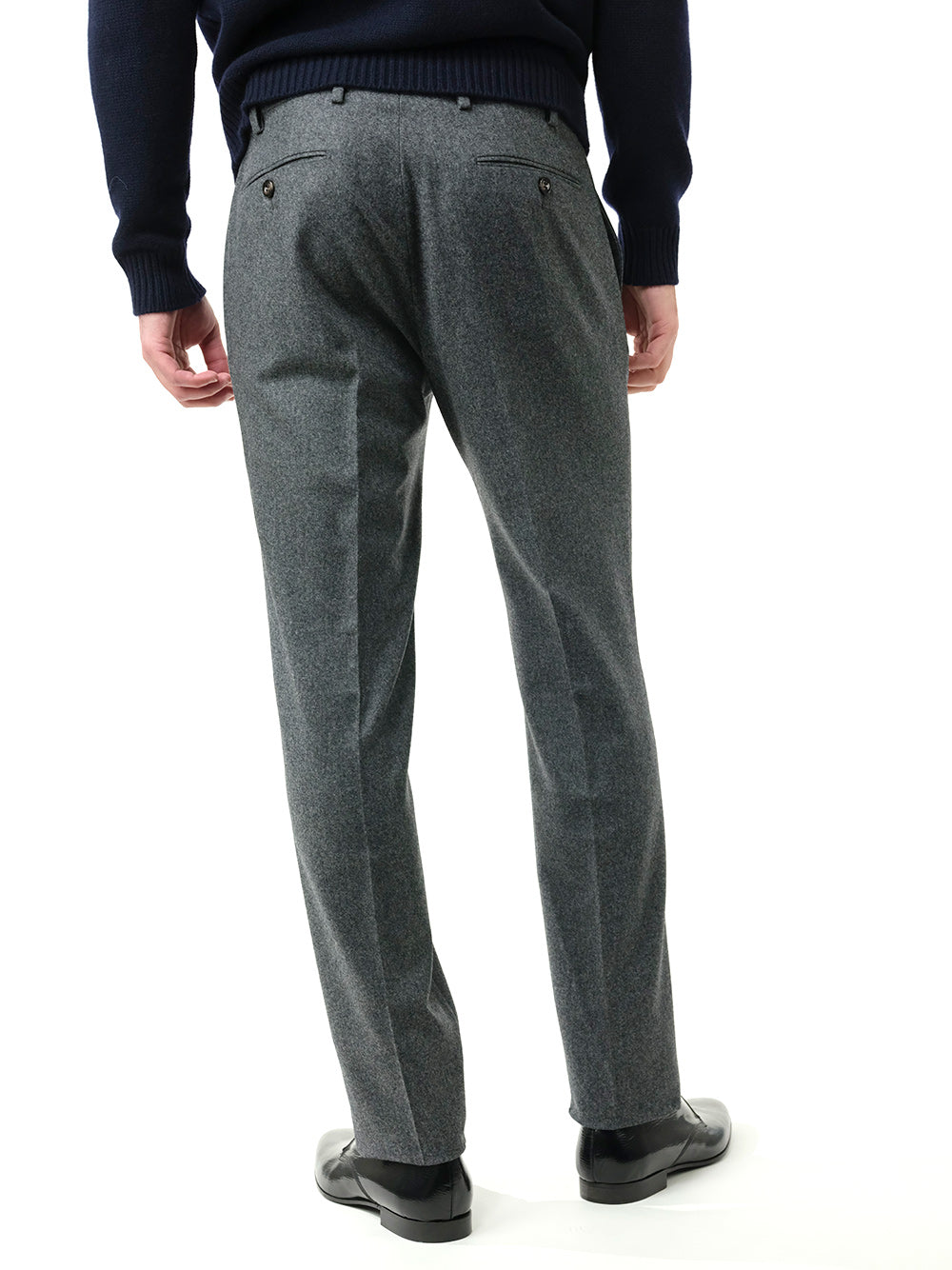 Al Duca D'Aosta Gray Flannel Formal Trousers - Grey | f1313091d75b8601fdd6a30dab9ff2fd07985890