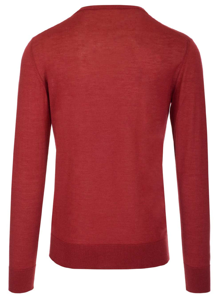 Al Duca D'Aosta Red Crewneck Sweater Knitwear - Rosso | bcff8cac23525e77de9fe4bf0e8ced4081d5c195