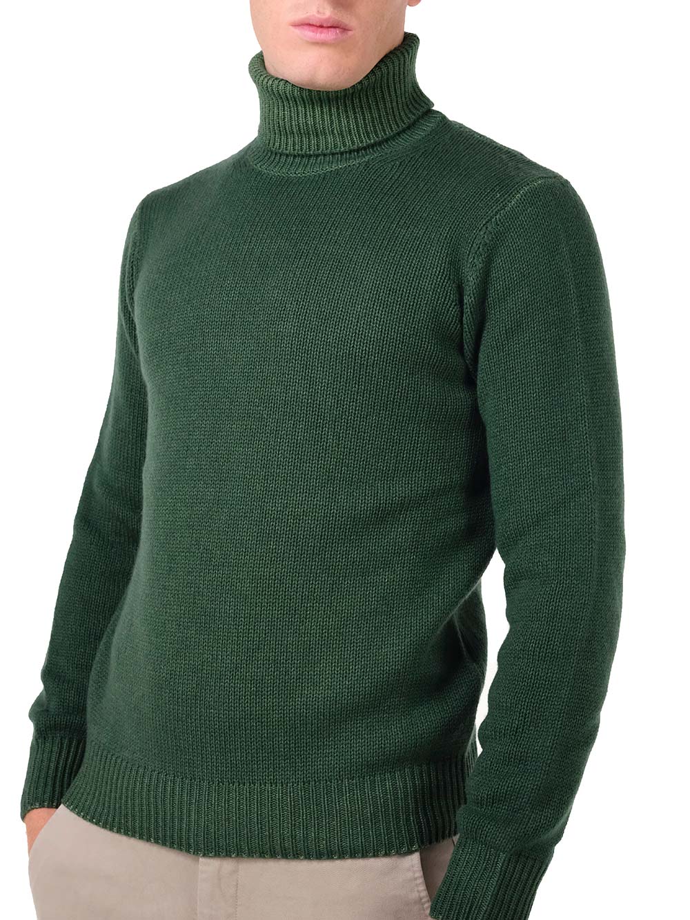 Al Duca D'Aosta Slim Fit Turtleneck Knitwear - Verde | 64f3c4d863fd2dd1572913ea55ee339614b9c247